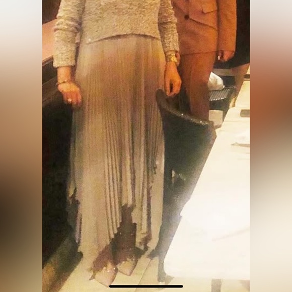 All Saints Dresses & Skirts - All Saints Beige Pleated Midi Dress